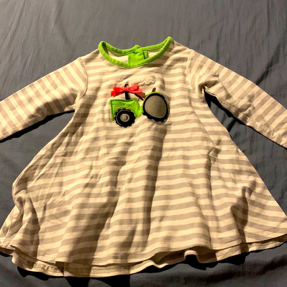 Ricrac & ruffles long sleeve dress